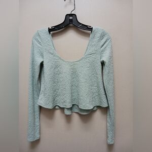 Kimchi bluebembossed mint flower shirt size XS